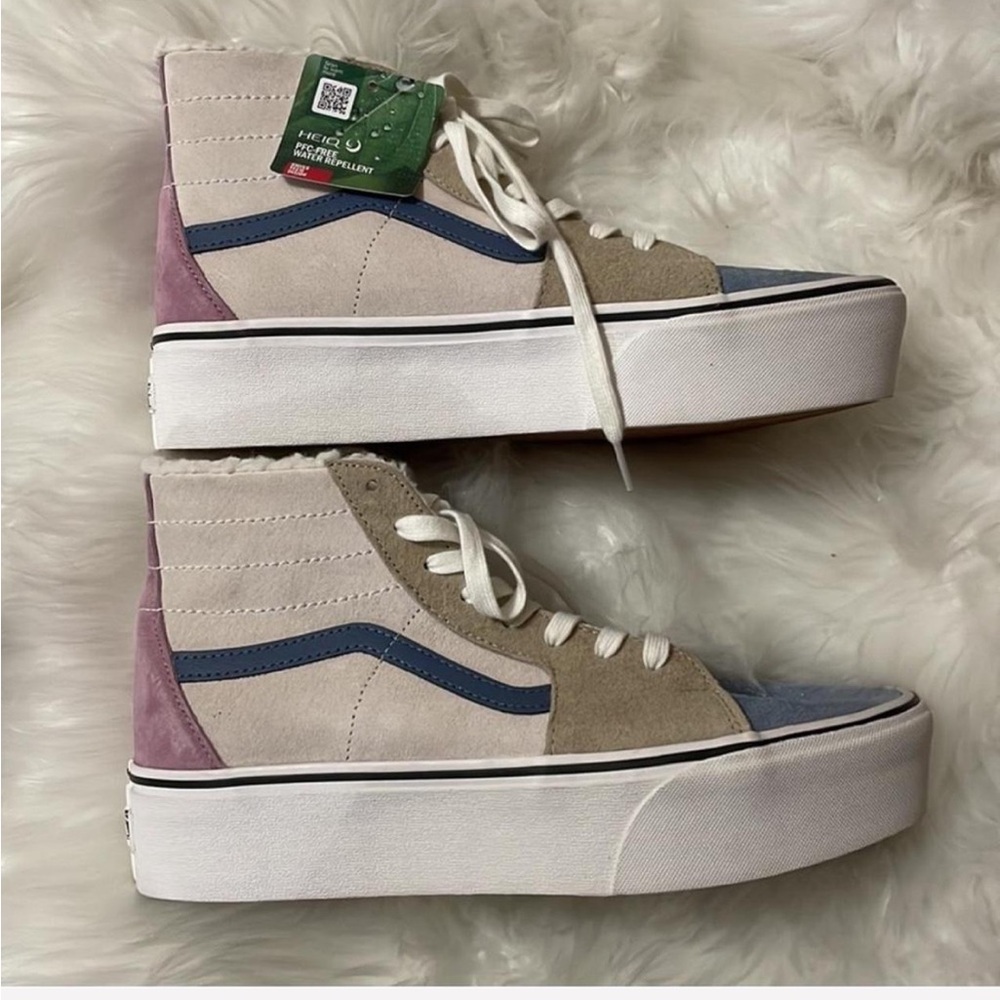 Vans Women's High-Top Sneakers Suede and faux fur Size 11/Men’s 9.5 - Picture 4 of 6